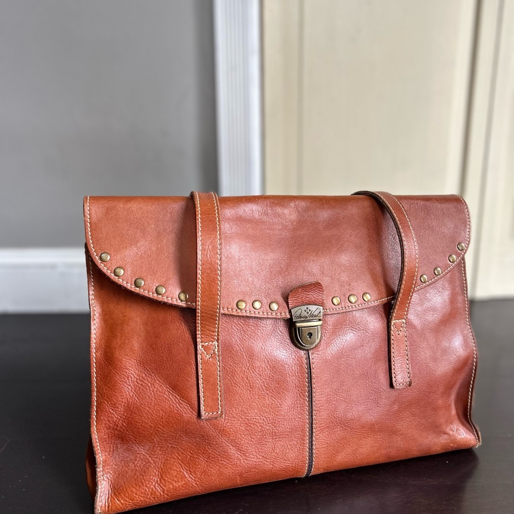 Patricia Nash Tan Leather Shoulder Bag/Briefcase